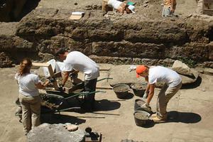 Archaeologists in the field.