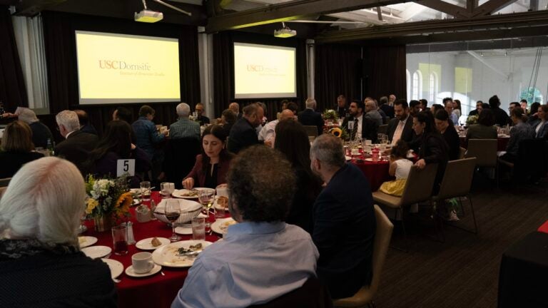 Guests at former Institute Director Salpi Ghazarian's retirement celebration