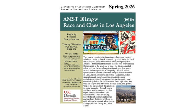course flyer describing AMST 101