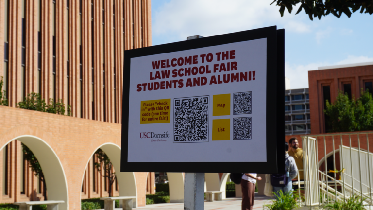 previous law school fair directional sign