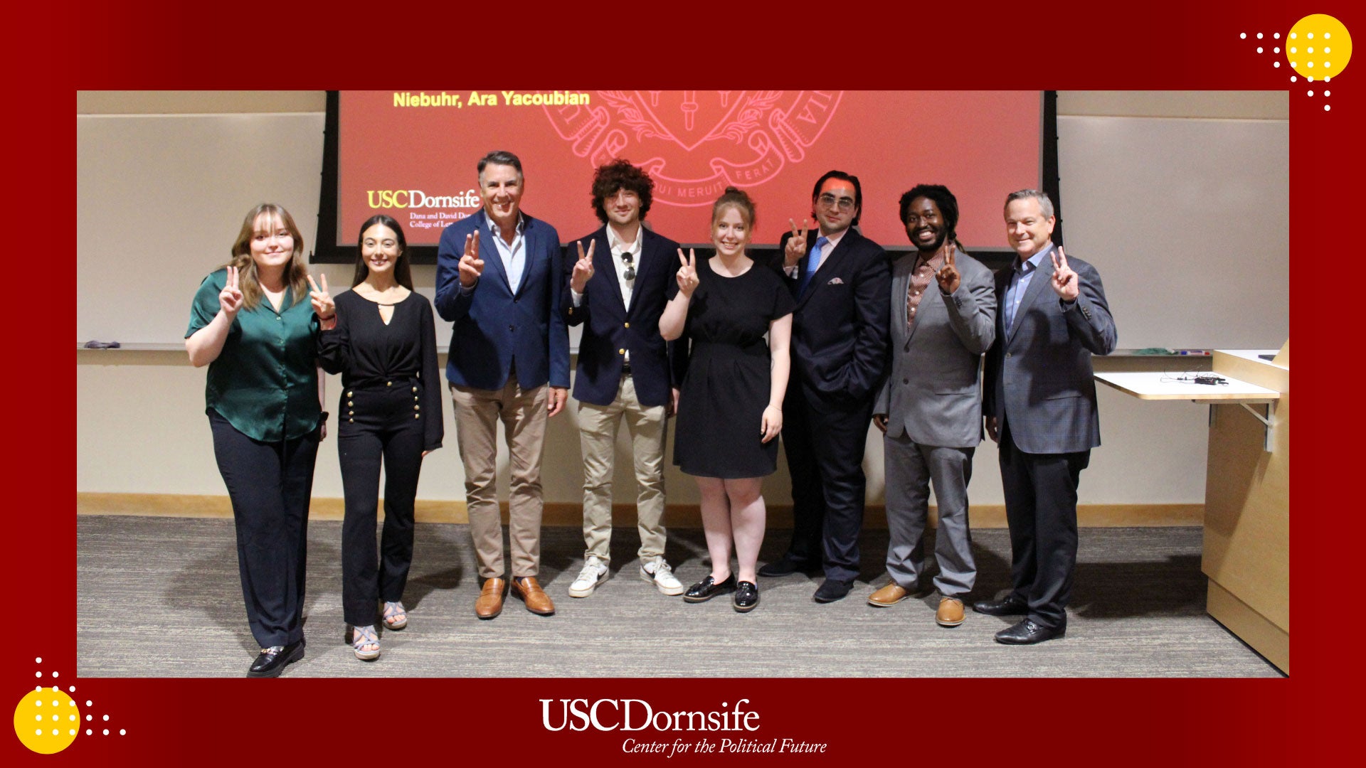 Group Photo of Spring 2023 Policy Research Internship Project “Superpower California: The Indispensable State?” with USC Center on Public Diplomacy