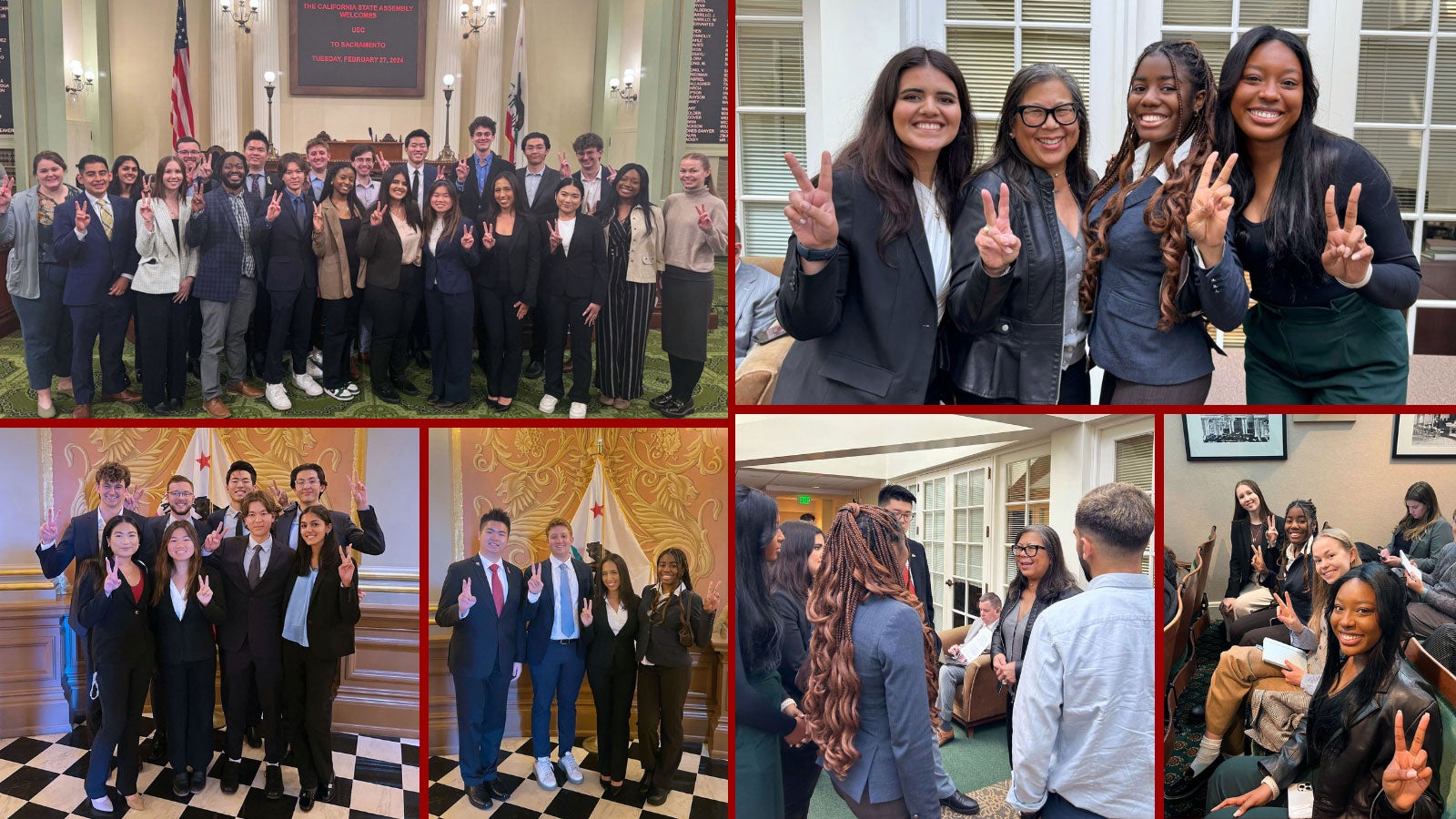 Photo collage of USC students at CPF's 2024 Cerrell Political Leadership Summit