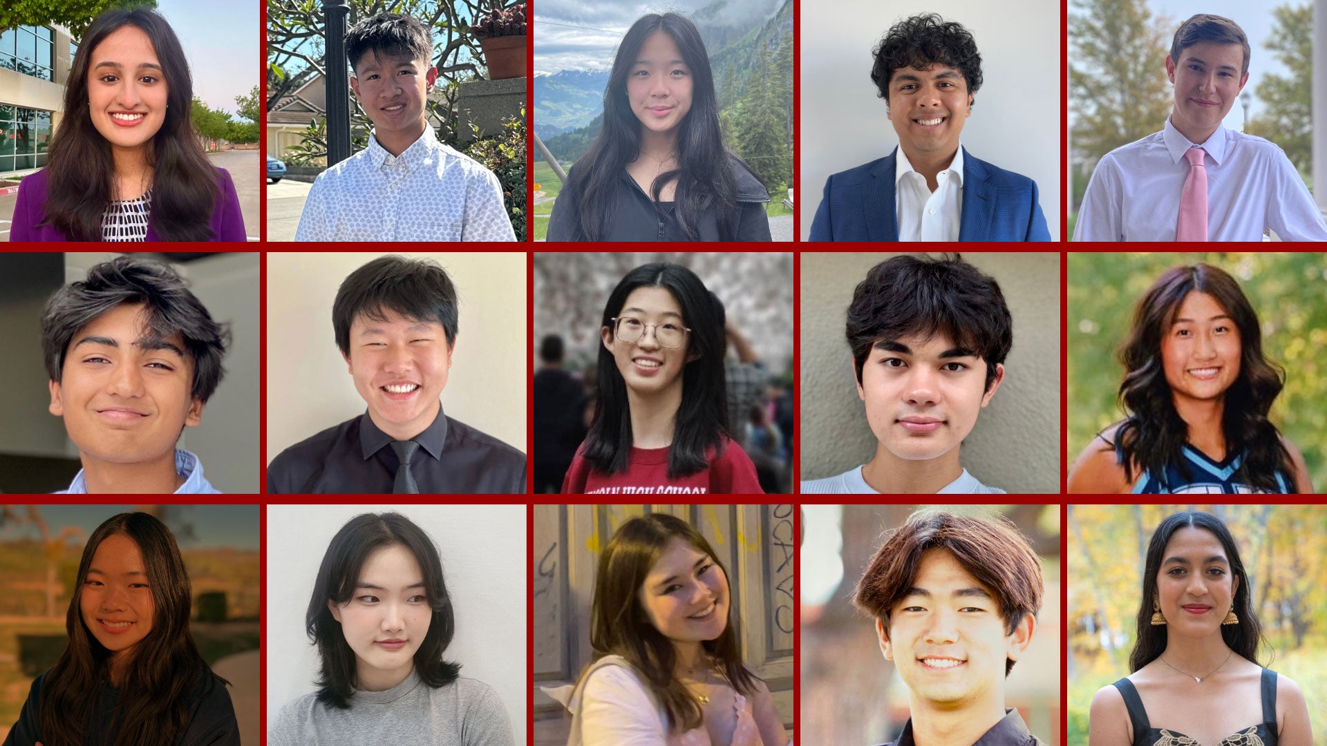 2024 High School Summer Internship Program Cohort: Prisha Bhat, Jonathan Chen, Claire Chin, Anish Chowdhury, Jack Clawson, Krish Comar, Andrew Cui, Dorothy Cui, Gavin Herbers, Elisa Kim, Gracie Kim, Hanah (Yoonseo) Kim, Irene Kim, Jayden Kim, and Ankita Kumar (top-left to bottom-right)