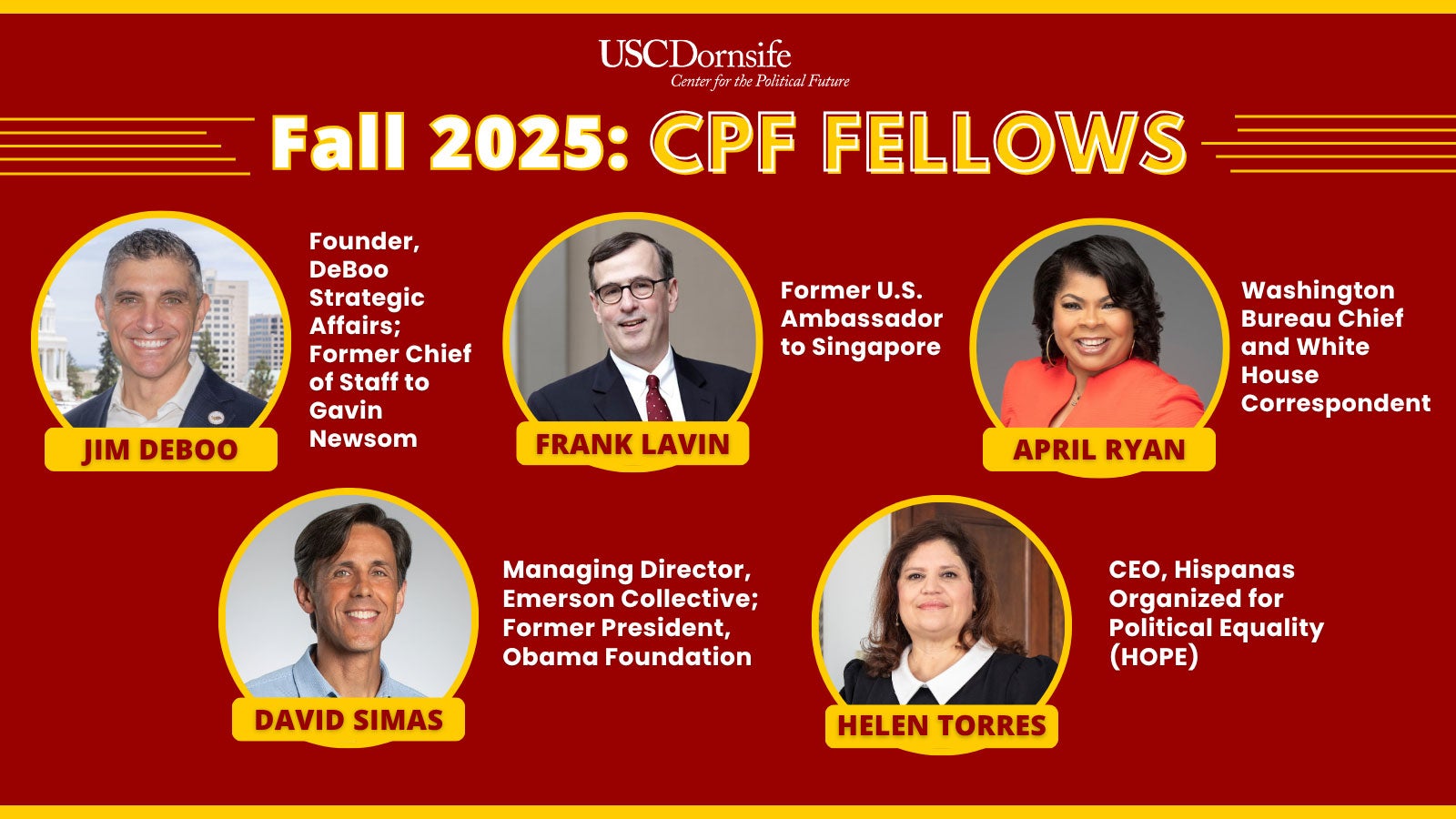 Graphic highlighting the Fall 2025 CPF Fellows