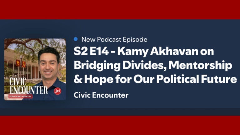 Kamy discusses the importance of curiosity in a polarized time, key strategies for engaging with people you disagree with, and the value of community. (Source: Civic Encounter, JCI Worldwide)