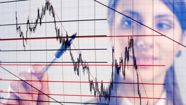 Image of woman reading a line graph