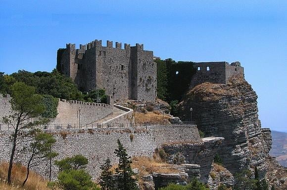 Stone castle on a hill