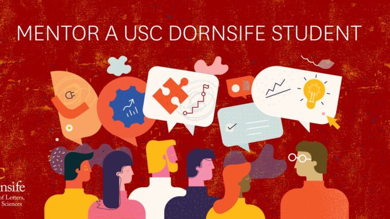 USC Dornsife Alumni Mentorship graphic encouraging mentorship