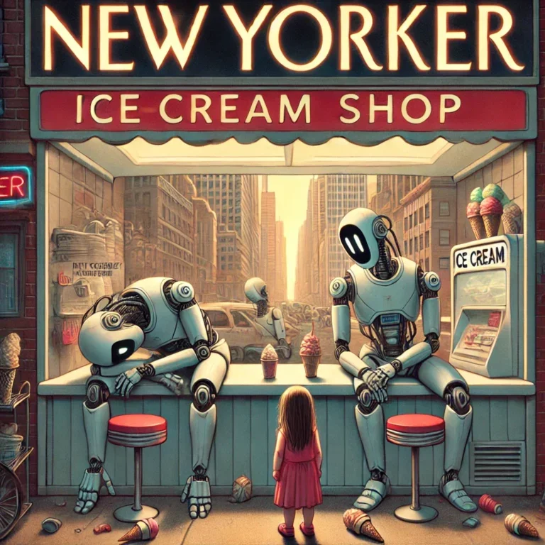 Robots Slumped Over in Ice Cream Shop