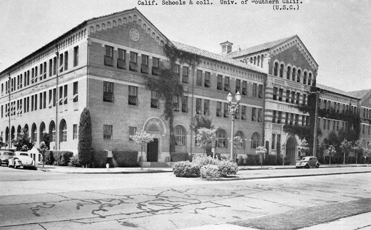 Exterior view of USC Science Hall in 1939