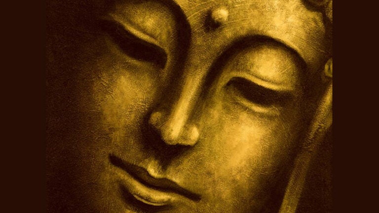 A close-up of a Buddha statue