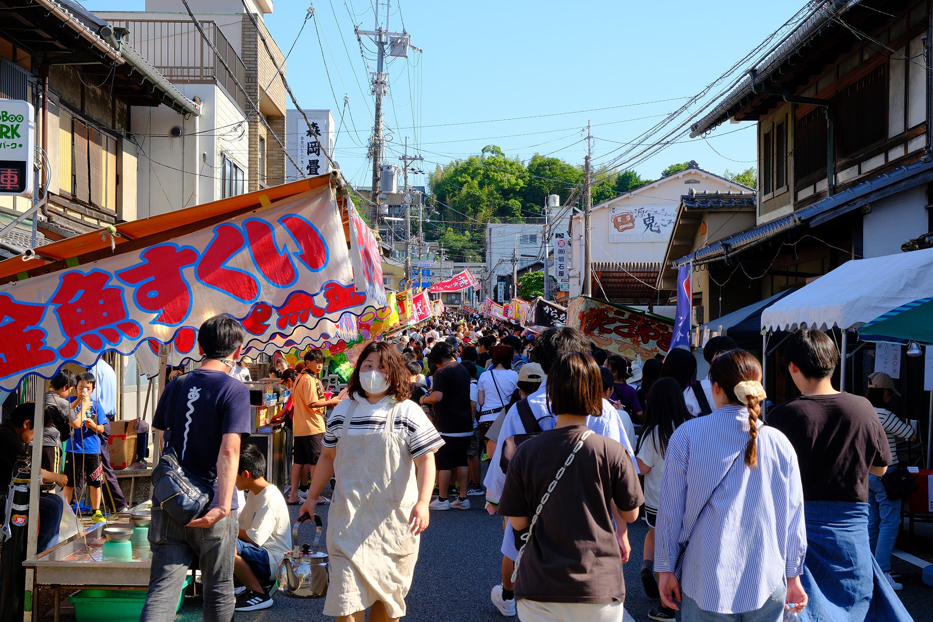 A busy, bustling outdoor Japanese market