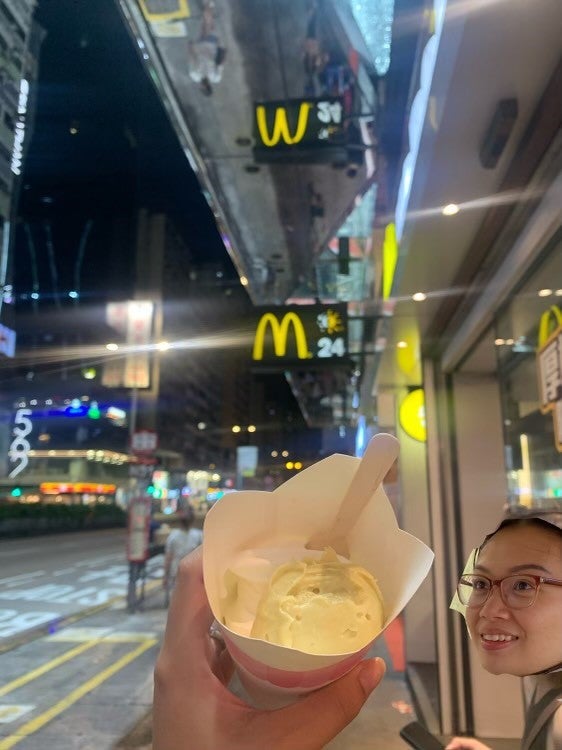 Ann Ngoc Tran enjoying the McDonald’s durian ice cream