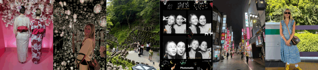 Banner images of Keira Jameson in Tokyo. Japan