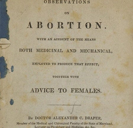 title page for Alexander Draper's Observations on Abortion