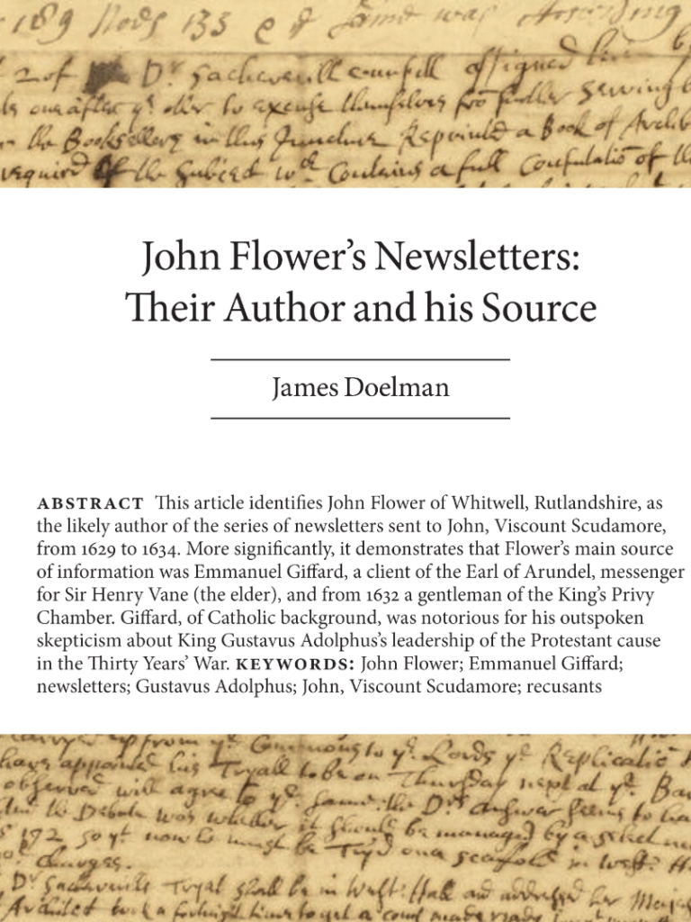 John Flower's Newsletters: Their Author and his Source