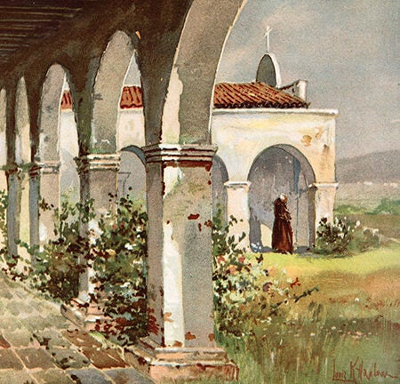 painting of a California mission