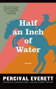 A man sits on top of a horse in motion. The title and author name are displayed.