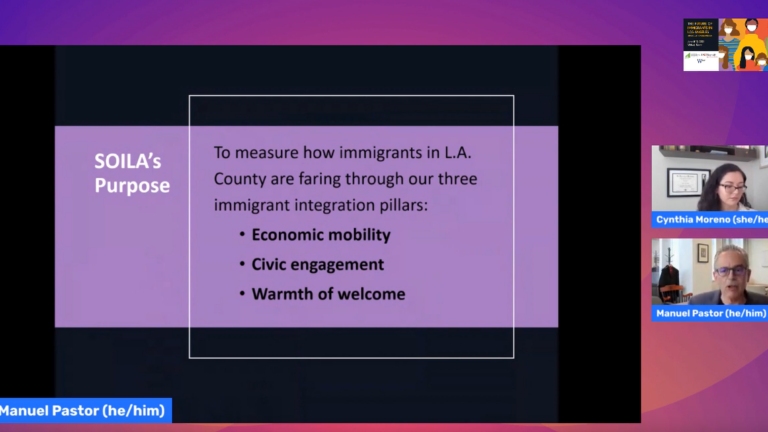 Screenshot of the webinar from the first day of SOILA highlighting the purpose of the report