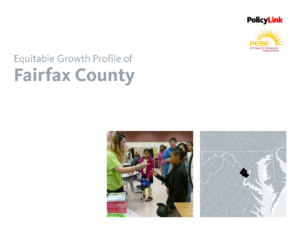 Report cover featuring images of diverse students and Fairfax County highlighted on the map