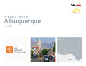 report image featuring two photos Albuquerque geography and downtown