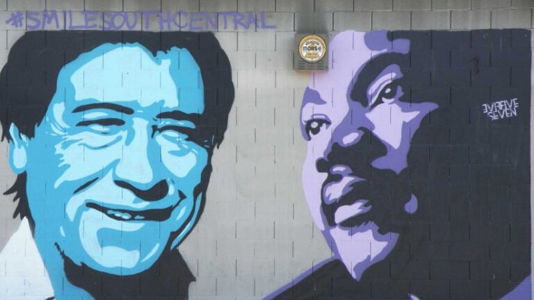 Mural of Cesar Chavez and Martin Luther King Jr