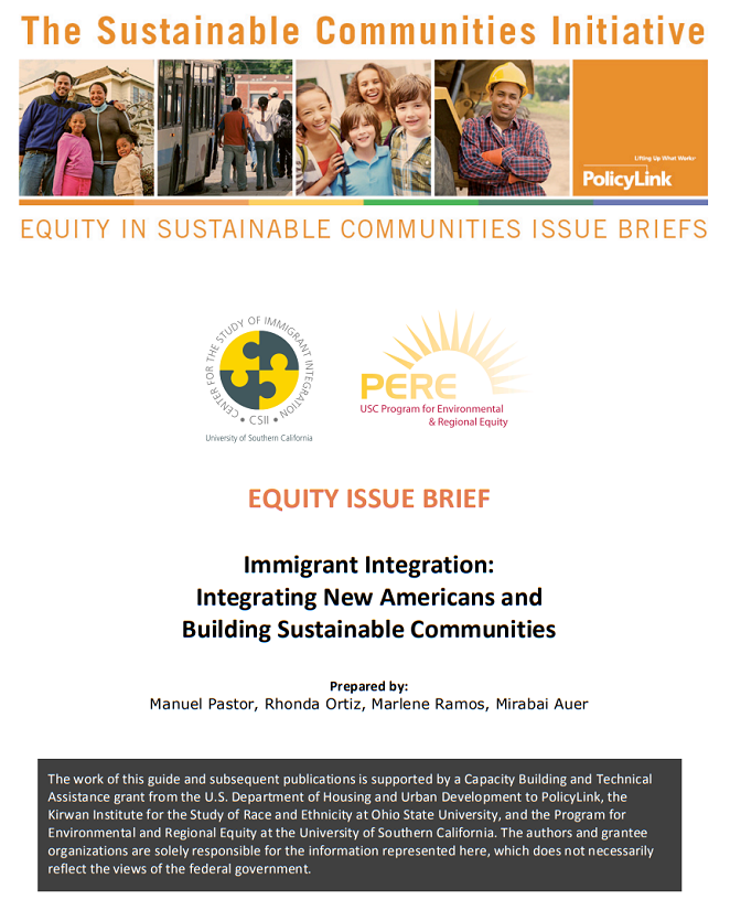 Report cover featuring images of families, students, and workers