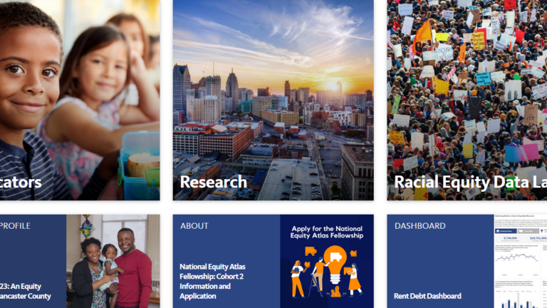 National Equity Atlas website covering indicators, research, and the Racial Equity Data Lab