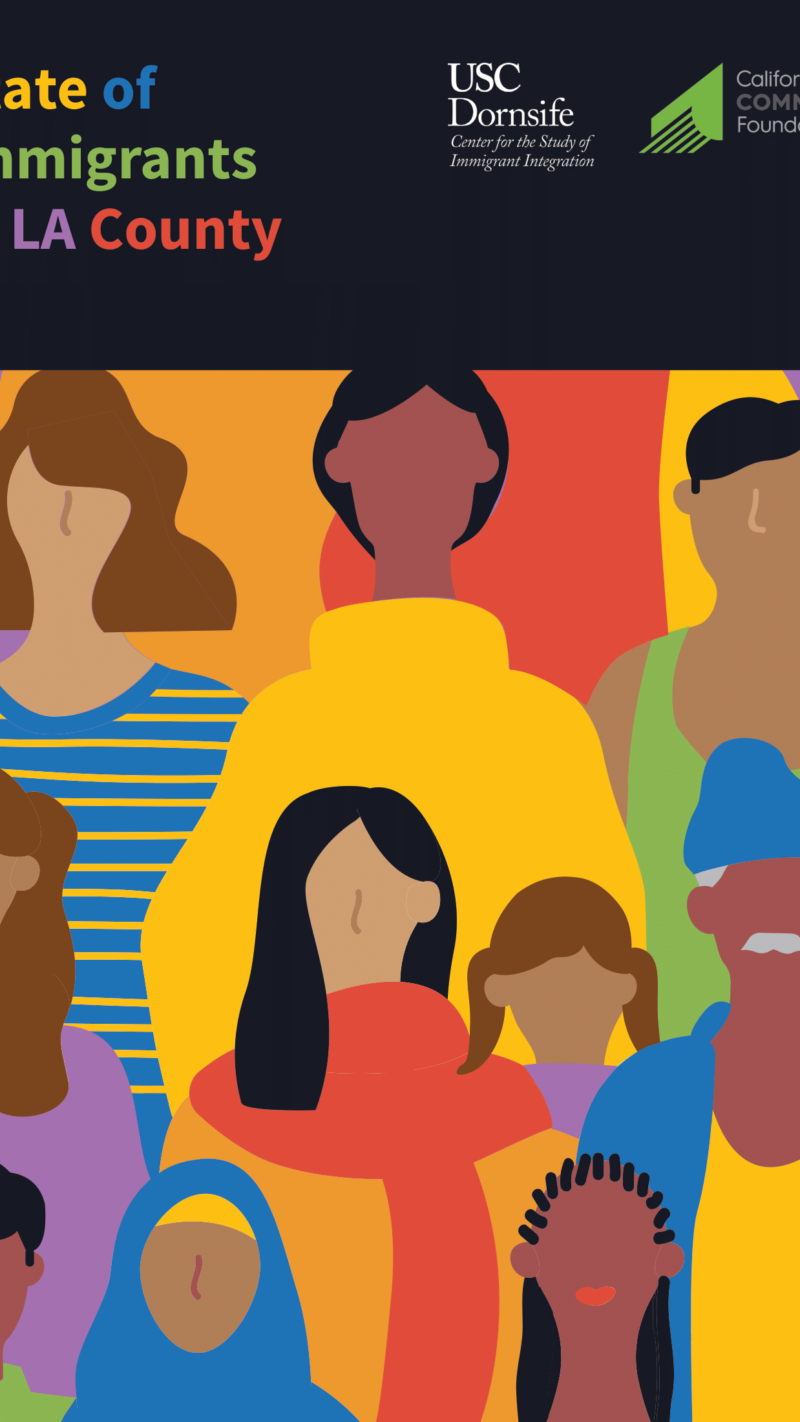 Report cover featuring colorful graphic art of a diverse group of people