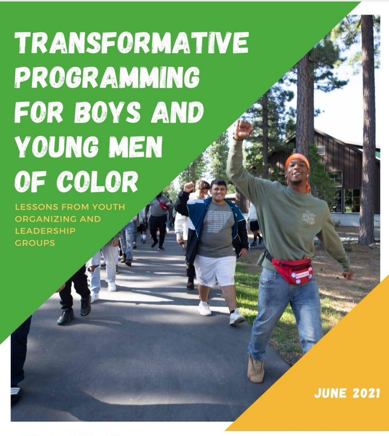 report image featuring boys and young men of color at a leadership development retreat