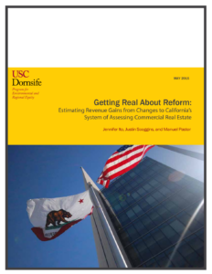 Report cover featuring the flags of United States and California