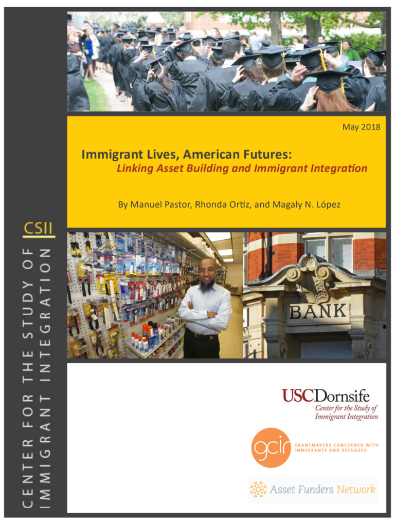 Report image featuring graduates at a ceremony and a person of color in a store