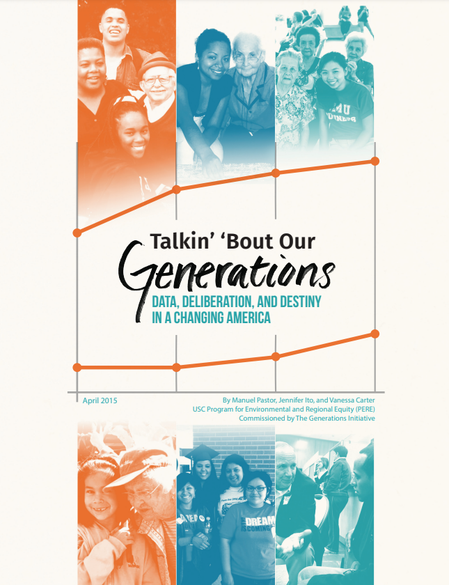 report cover featuring several photos of community advocates of varying ages and backgrounds
