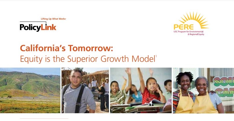 Report cover "California's Tomorrow: Equity is the Superior Growth Model"