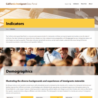 Screenshot of ERI's California Immigrant Data Portal's Indicator Page.