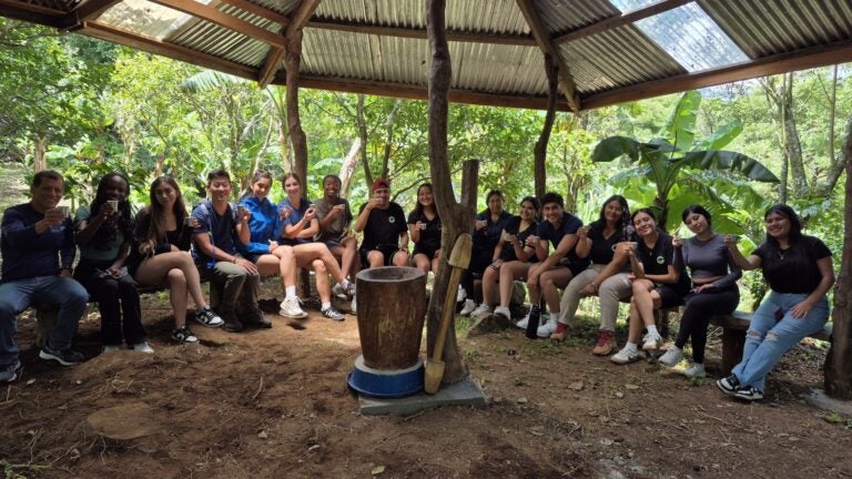 Drinking coffee Finca La Bella