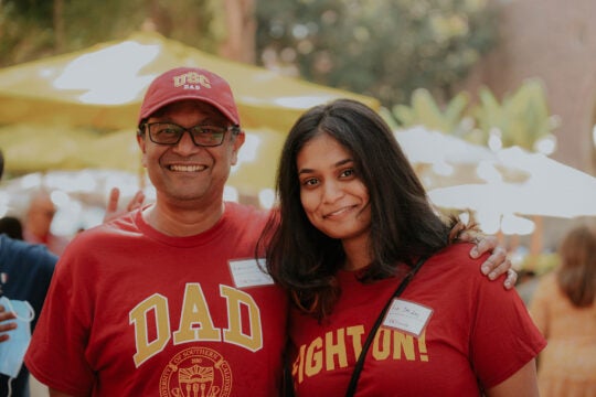 Photo of USC Dornsife student with their father