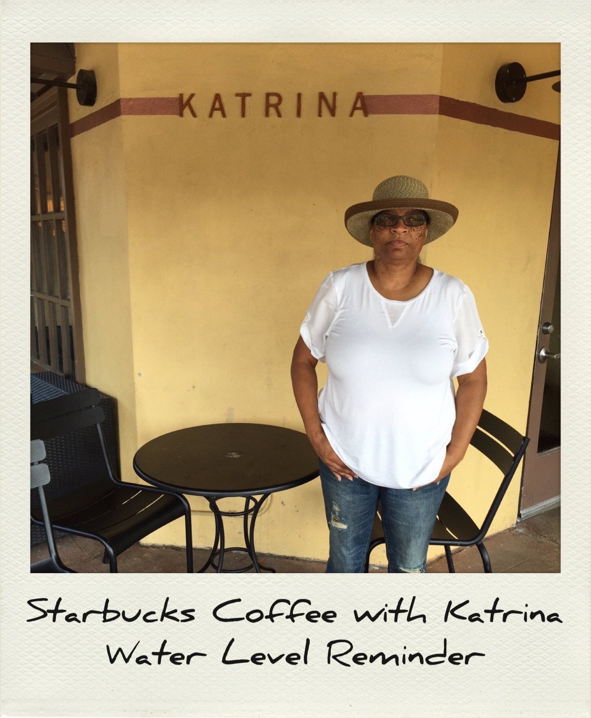 Starbucks Coffee with Katrina Water Level Reminder