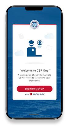 An image of the mobile app used by migrants attempting to gain legal entry into the U.S. 