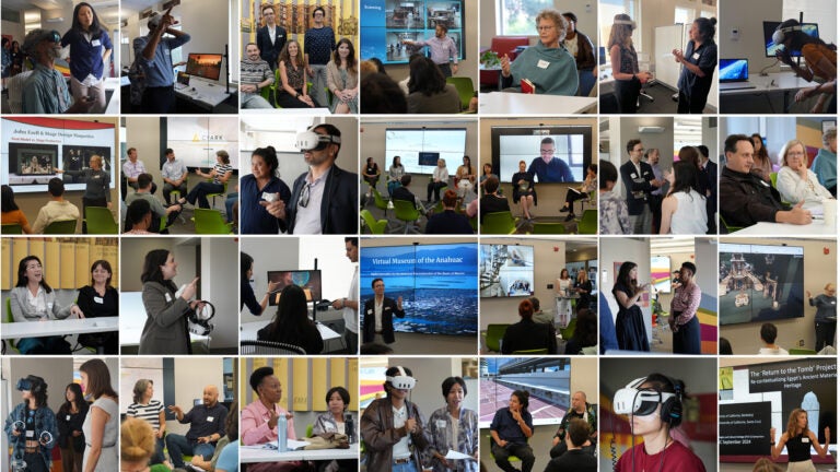A collage of 28 photos taken of speakers and participants at the ITCH 2025 conference arranged into a 7x4 grid.