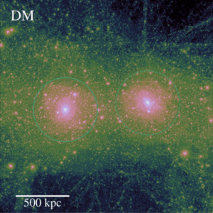 A simulation by former PhD student Shea Garrison-Kimmel of how dark matter may be distributed in the Local Group.
