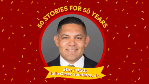Profile picture and text: 50 FOR 50 STORIES: Story #50: Julio Caeser Quinteros JR