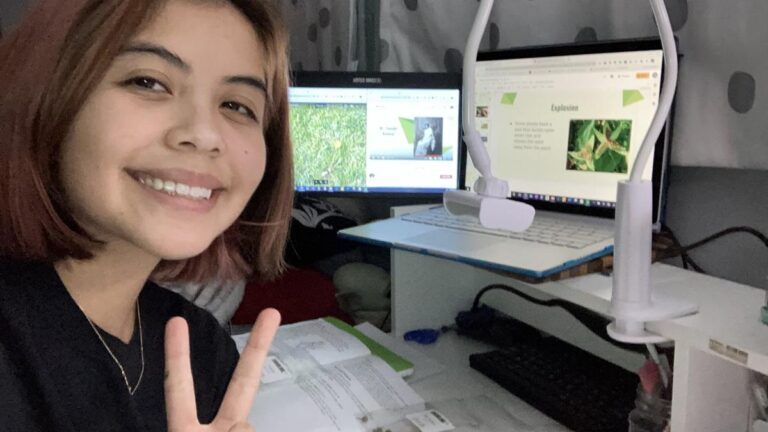 Student sitting in front of their computer ready for a zoom session