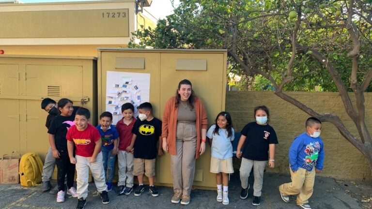 Maya Yanez with the WonderKids students of 32nd St. School and their completed serving of “bacteria soup”!