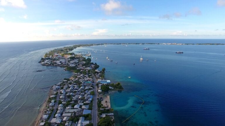Photo of Majuro, the main atoll of the Marshall Islands.