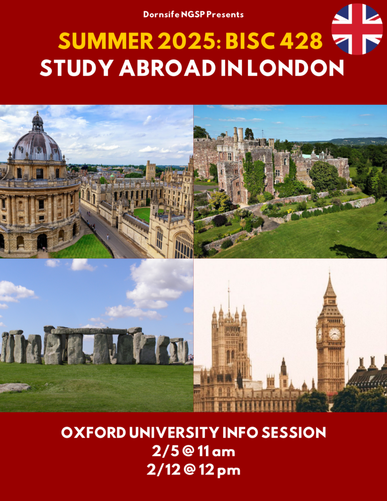 Summer 2025 BISC 428 Study Abroad in London