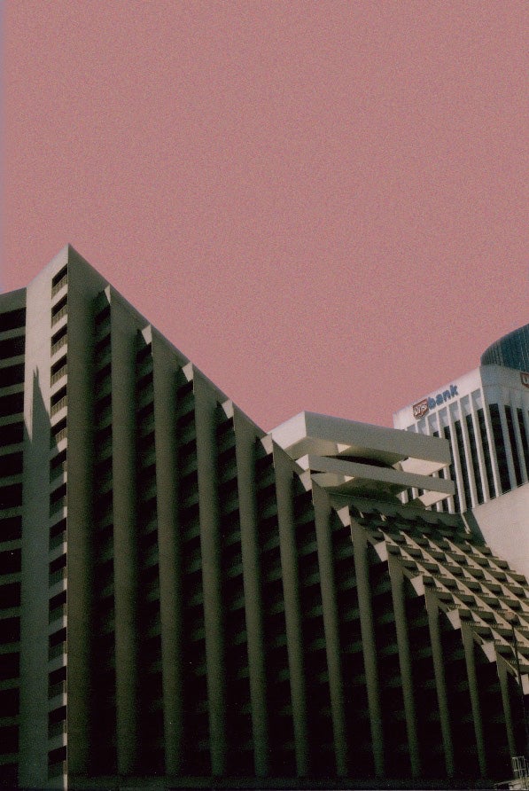 Architectural design against pink background