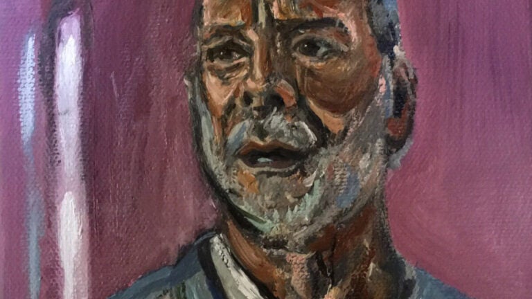 Painting of Bruce Willis in Glass (2019)