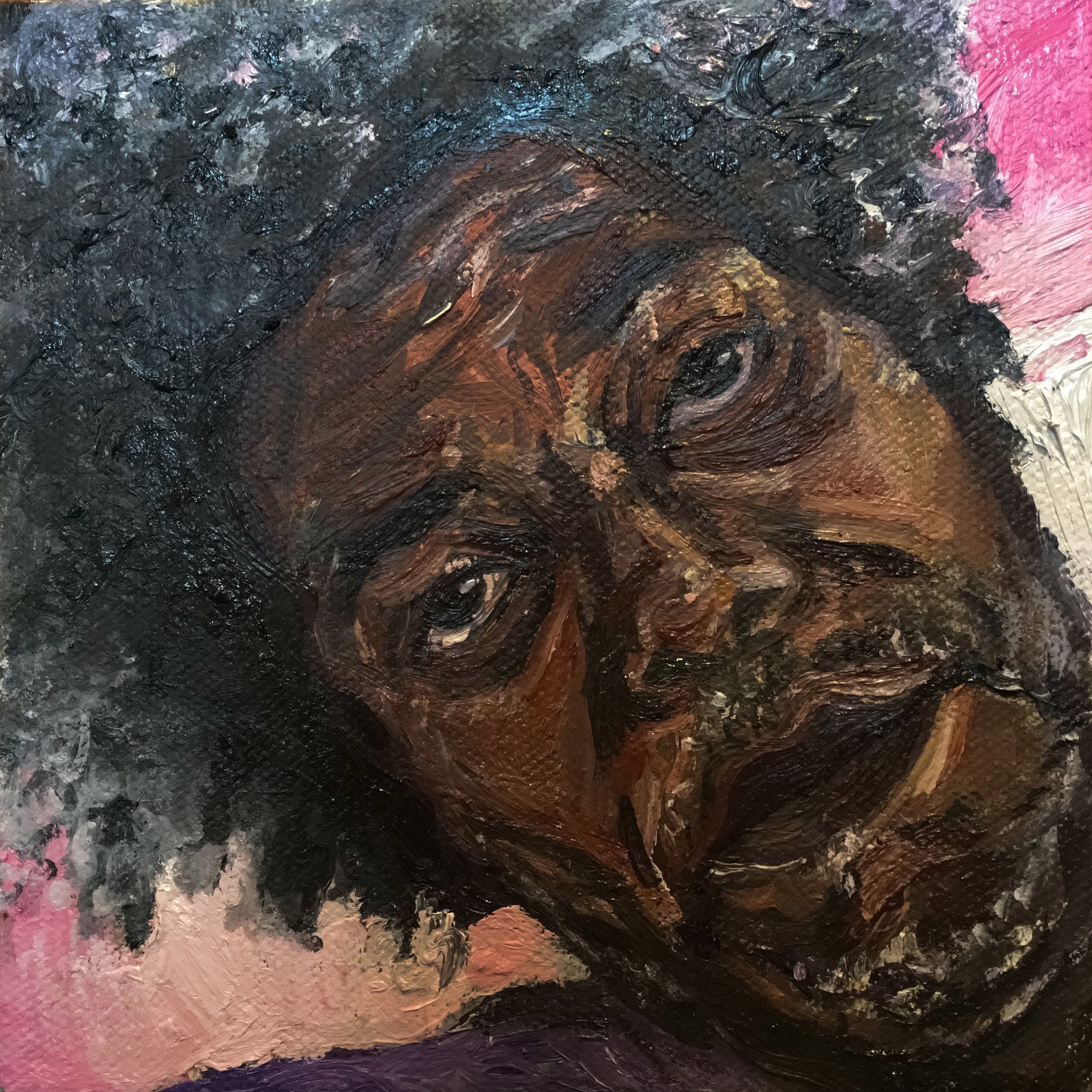 Painting of Samuel L. Jackson in Glass (2019)