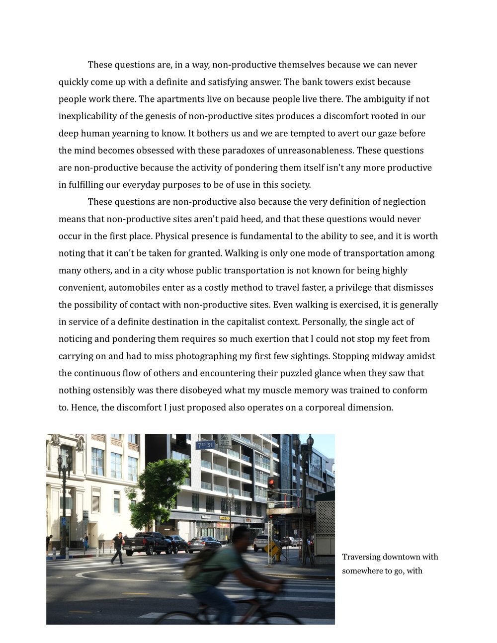 "Aestheticizing Non-Productive Sites within Public Space" by Xinyan Tong.